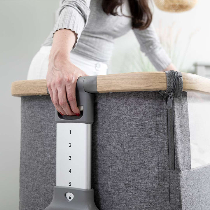 Tutti Bambini CoZee Bedside Crib - Oak and Charcoal-Bedside Cribs-Oak and Charcoal- | Natural Baby Shower