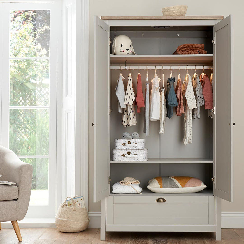 Tutti Bambini Verona Wardrobe - Dove Grey/Oak-Wardrobes-Dove Grey/Oak- | Natural Baby Shower