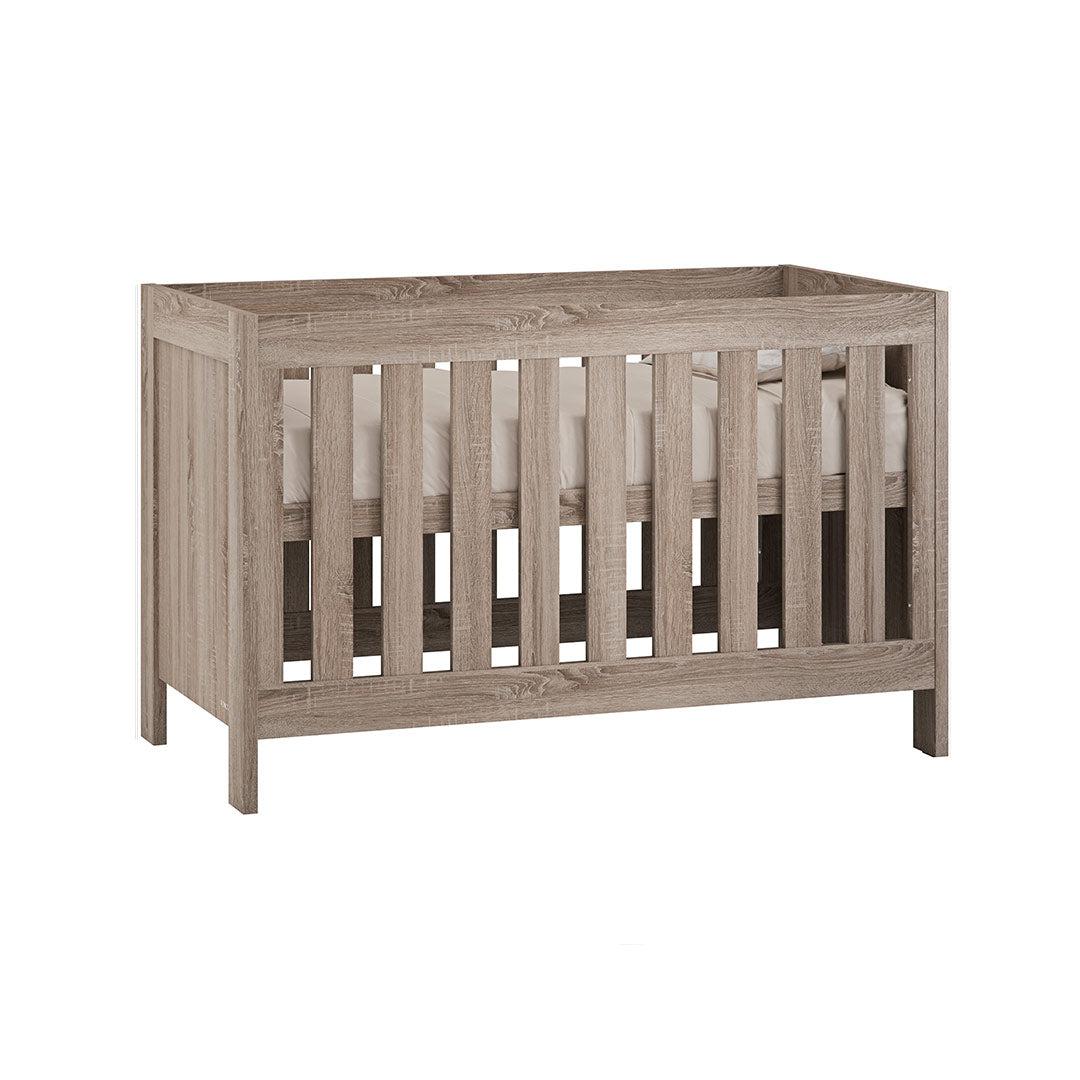 Venicci Forenzo Cot Bed With Underdrawer - Truffle Oak-Cot Beds-No Mattress- | Natural Baby Shower