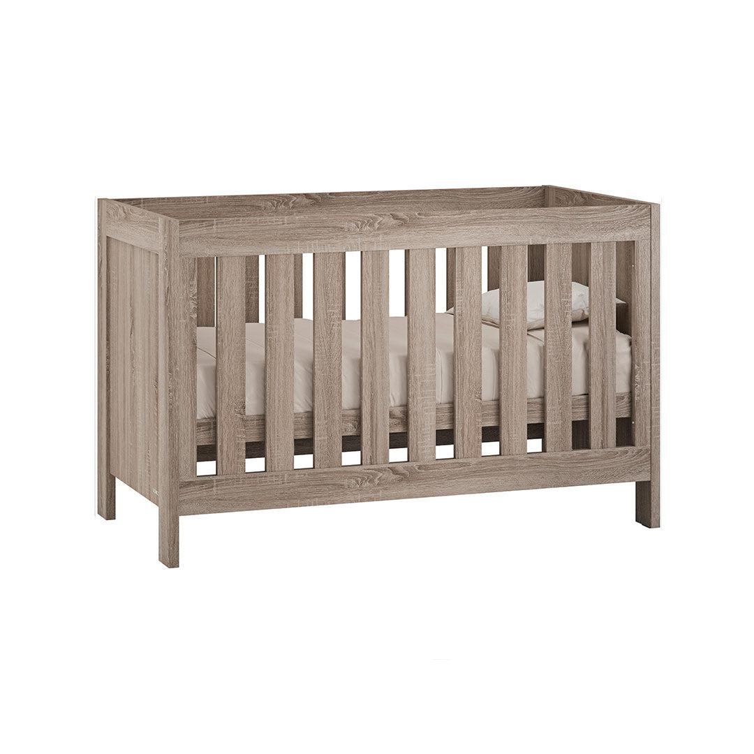 Venicci Forenzo Cot Bed With Underdrawer - Truffle Oak-Cot Beds-No Mattress- | Natural Baby Shower