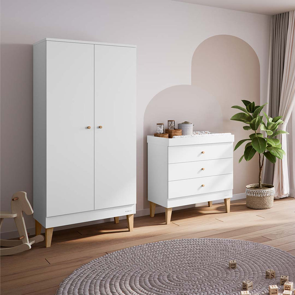 Venicci Saluzzo Wardrobe - Premium White-Wardrobes-Premium White- | Natural Baby Shower