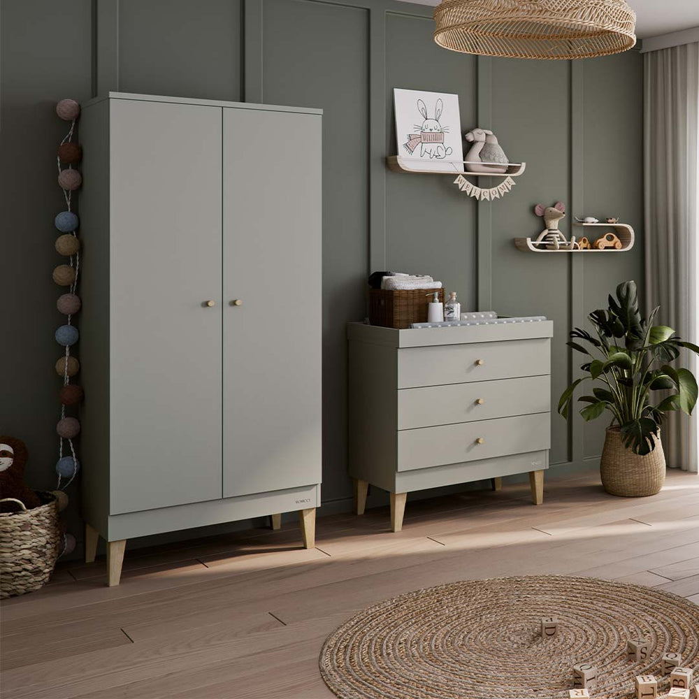 Venicci Saluzzo Wardrobe - Warm Grey-Wardrobes-Warm Grey- | Natural Baby Shower