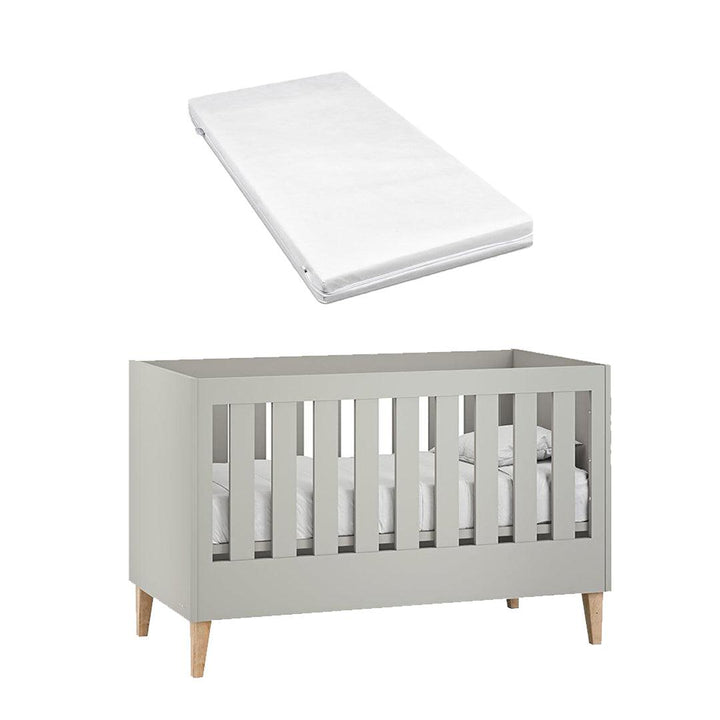 Venicci Saluzzo Cot Bed - Warm Grey-Cot Beds-Venicci Eco Fibre Mattress- | Natural Baby Shower