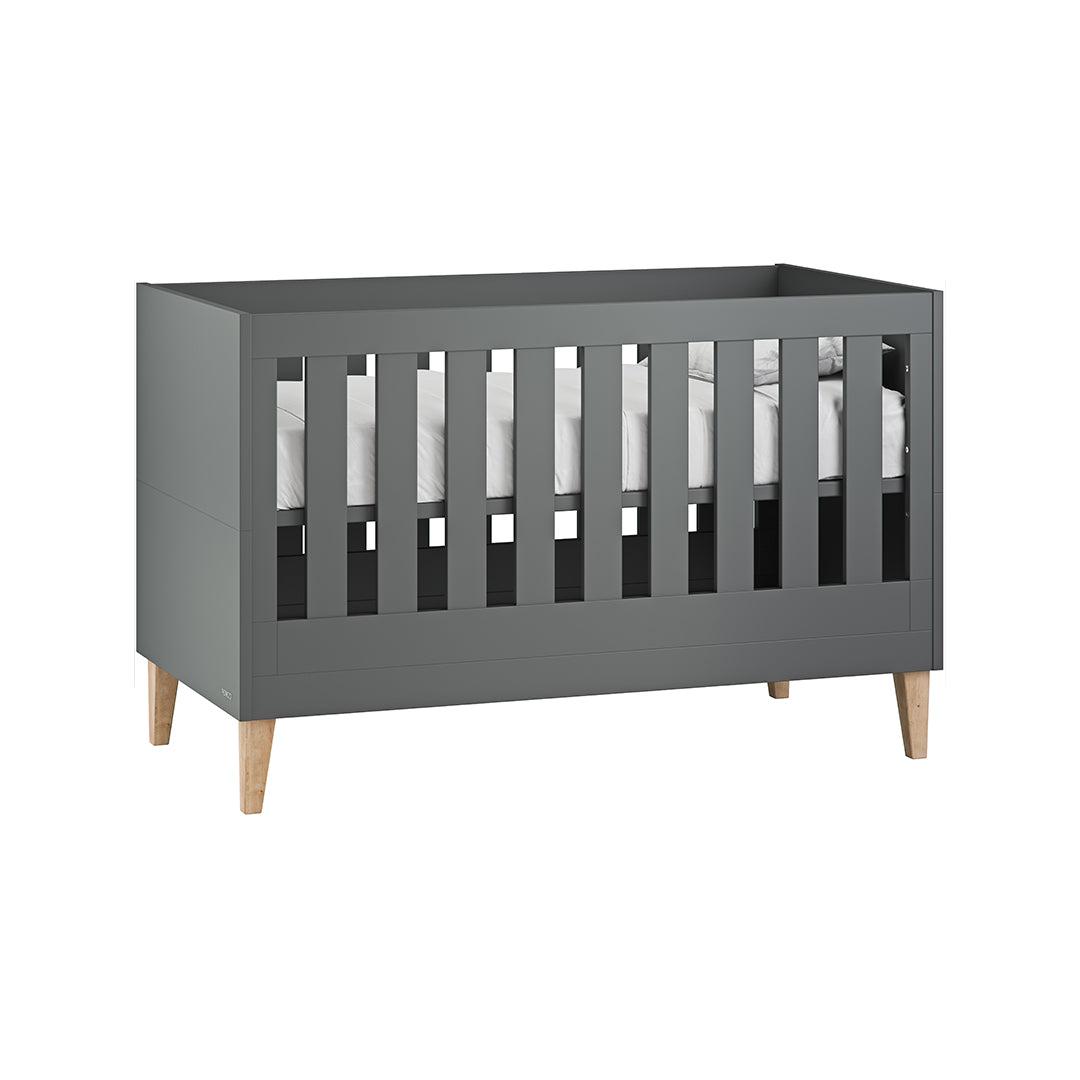 Venicci Saluzzo Cot Bed + Chest - Graphite-Nursery Sets-No Mattress- | Natural Baby Shower