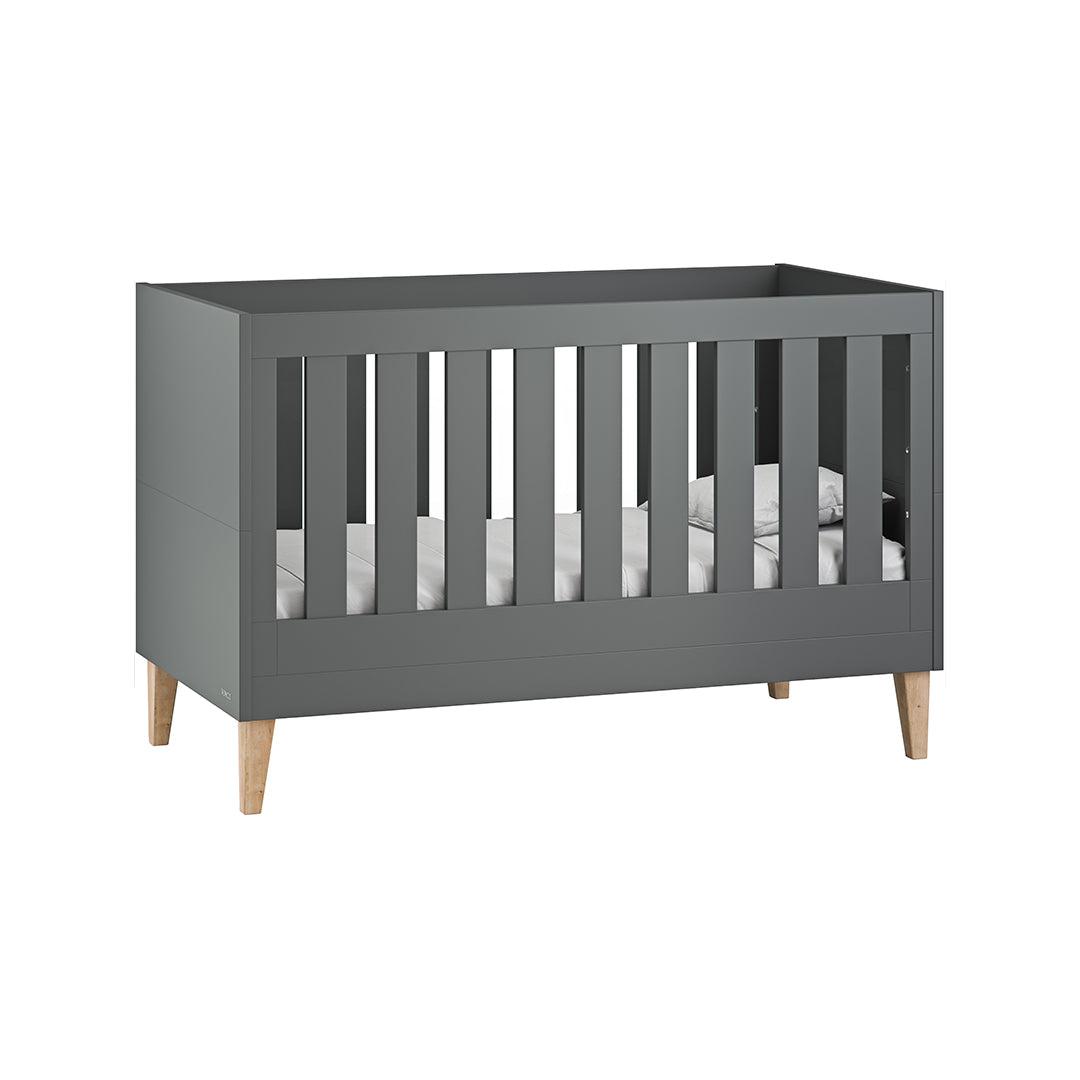 Venicci Saluzzo Cot Bed + Chest - Graphite-Nursery Sets-No Mattress- | Natural Baby Shower