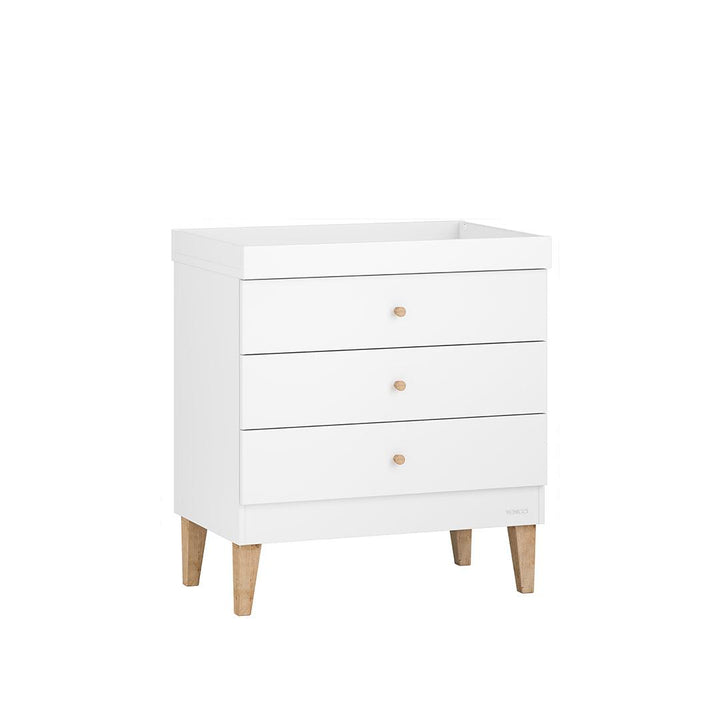 Venicci Saluzzo Cot Bed + Chest + Wardrobe - Premium White-Nursery Sets-No Mattress- | Natural Baby Shower