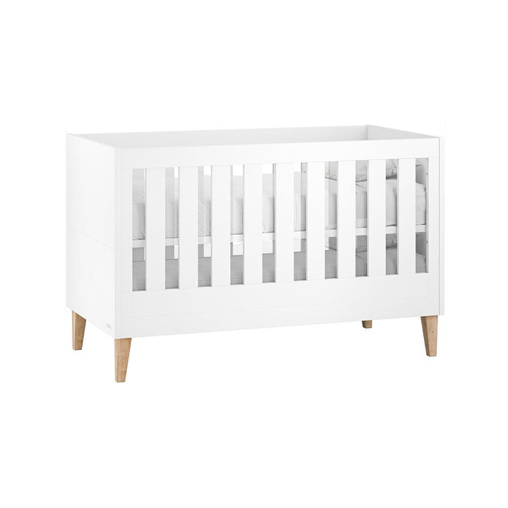 Venicci Saluzzo Cot Bed - Premium White-Cot Beds-No Mattress- | Natural Baby Shower