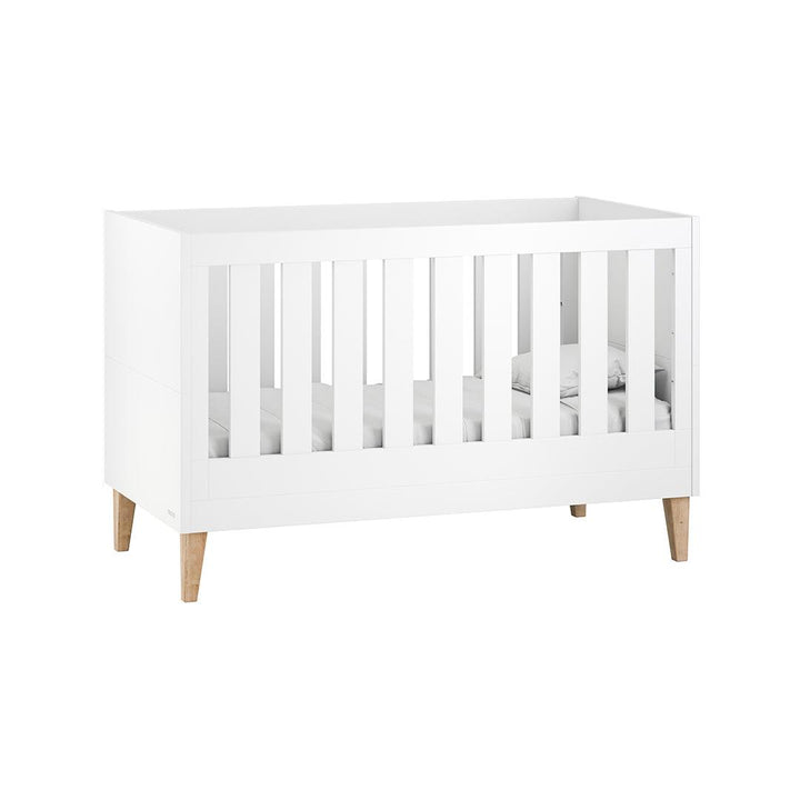Venicci Saluzzo Cot Bed - Premium White-Cot Beds-No Mattress- | Natural Baby Shower