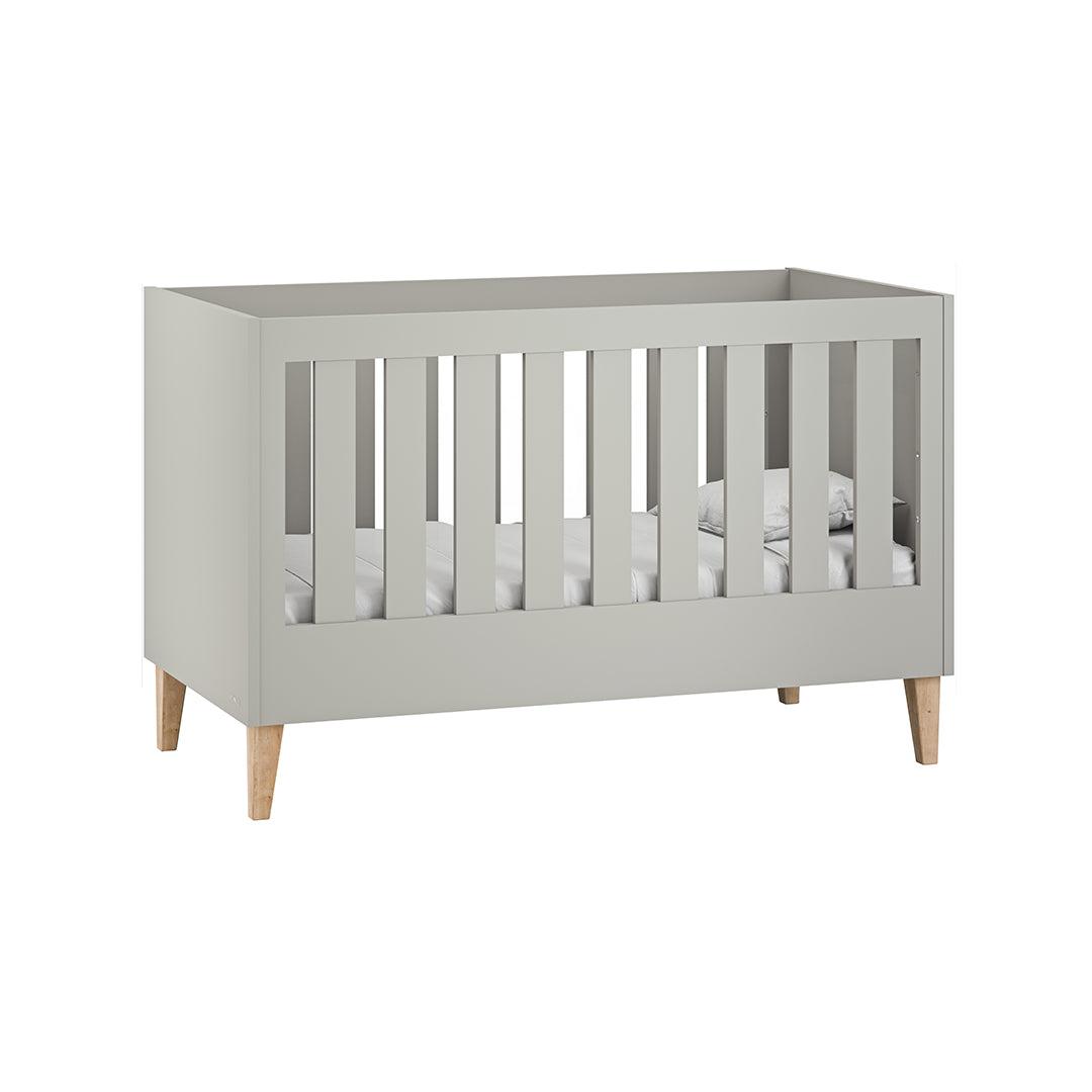 Venicci Saluzzo Cot Bed - Warm Grey-Cot Beds-No Mattress- | Natural Baby Shower