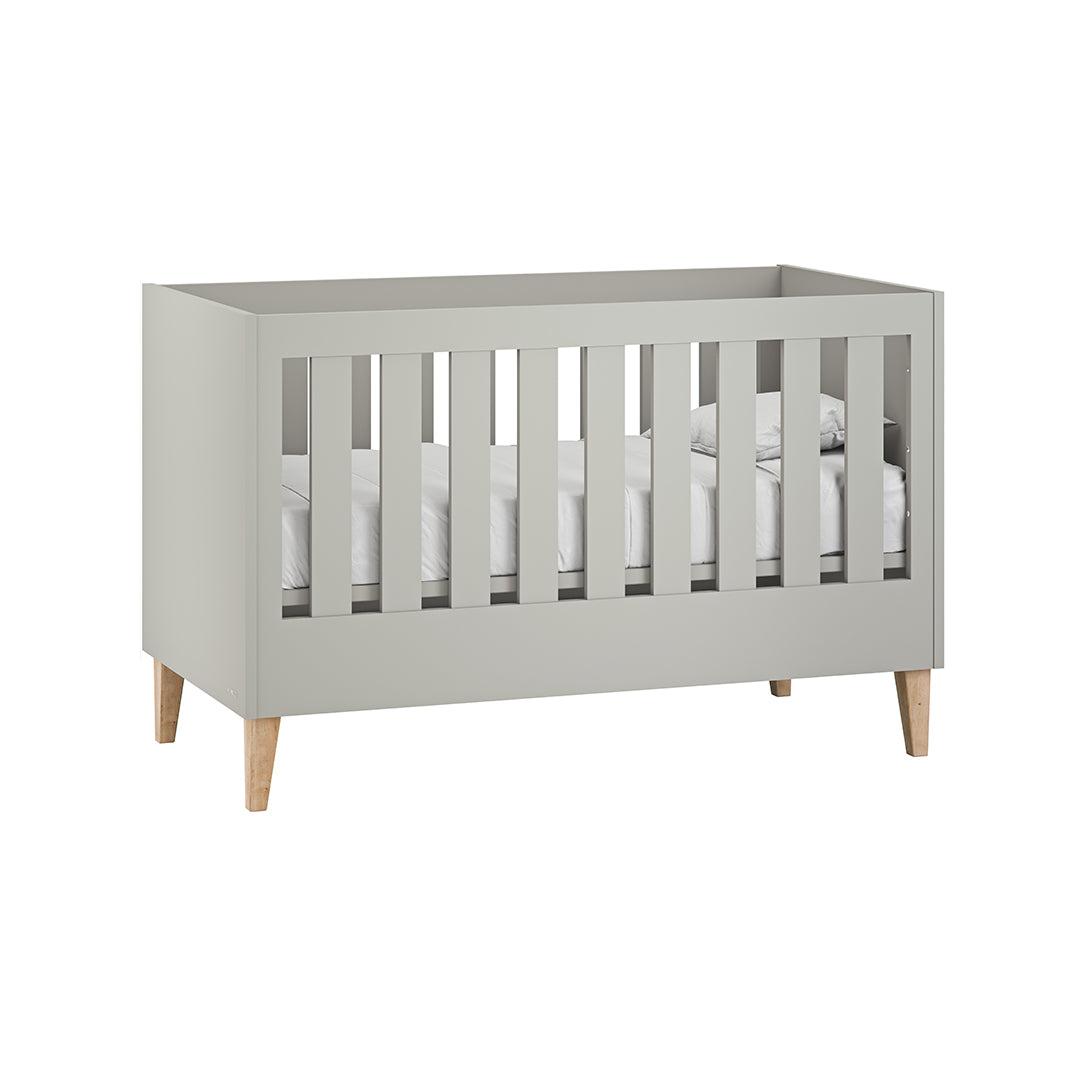 Venicci Saluzzo Cot Bed + Chest - Warm Grey-Nursery Sets-No Mattress- | Natural Baby Shower
