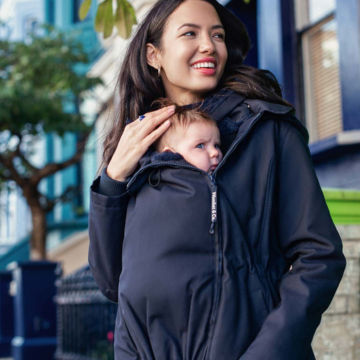 Wombat & Co WALLABY Maternity + Babywearing Jacket - Black/Charcoal Grey-Maternity Coats-Black/Charcoal Grey-XS | Natural Baby Shower