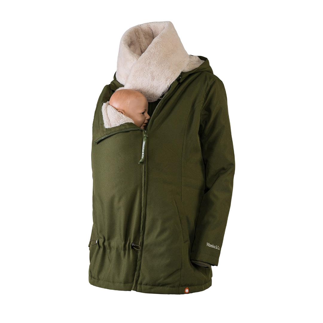 Wombat & Co WALLABY Maternity + Babywearing Jacket - Forest Green/Beige-Maternity Coats-Forest Green/Beige-XS | Natural Baby Shower