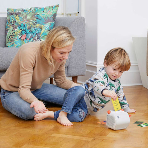 Yoto audio player with adventure cards at Natural Baby Shower